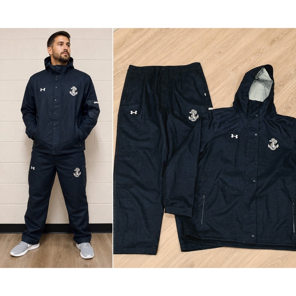Under Armour Navy Midshipmen ColdGear Jacket Pants Set Mens 2XL XXL